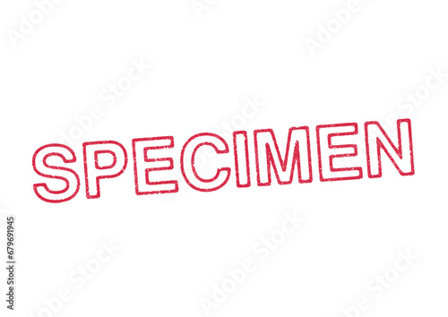 Vector illustration of the word Specimen in red ink stamp