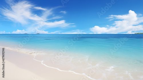 beach with sky and clouds.AI Generative 