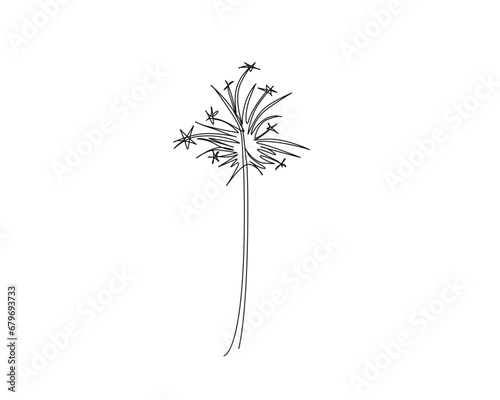 Continuous one line drawing of exploded firework. sparklers outline vector illustration. Editable outline