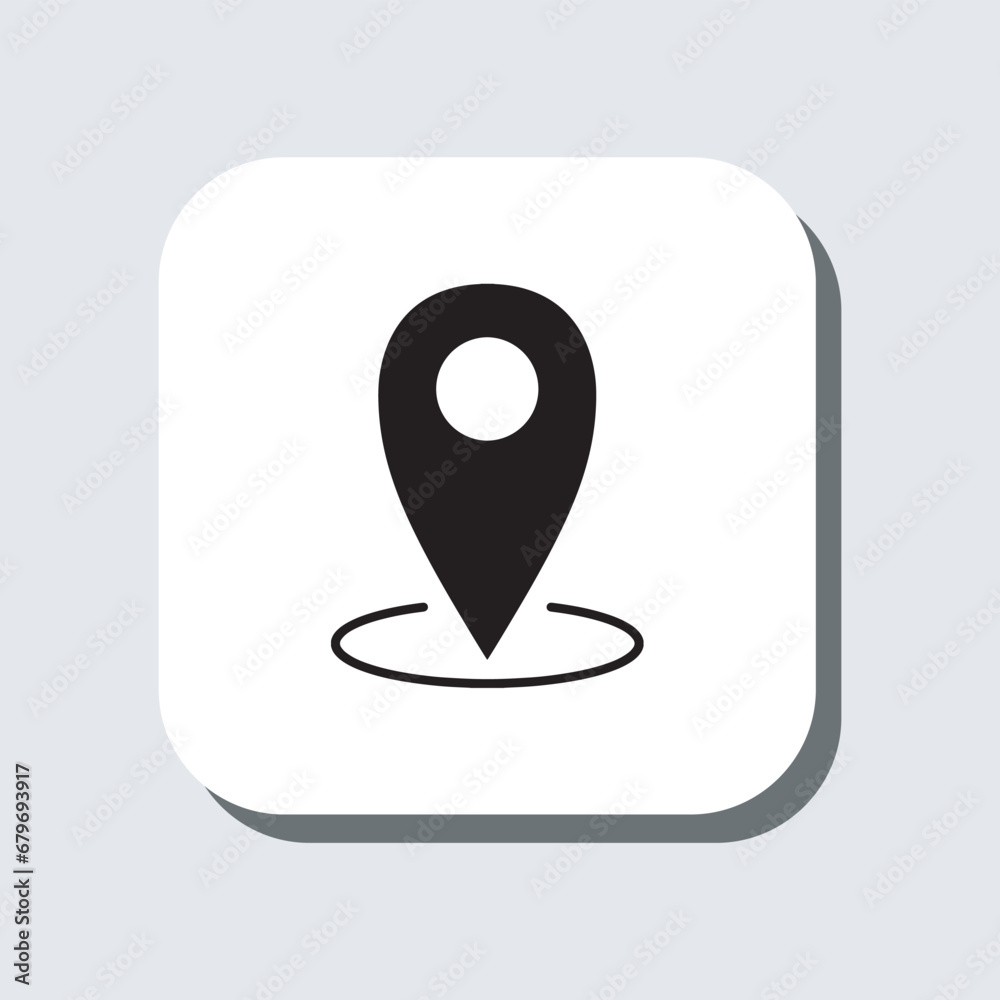 Location icon vector. Pin sign symbol in trendy flat style. Pointer vector icon illustration in square isolated on gray background Location icon vector. Pin sign symbol in trendy flat style. Pointer vector icon illustration in square isolated on gray background