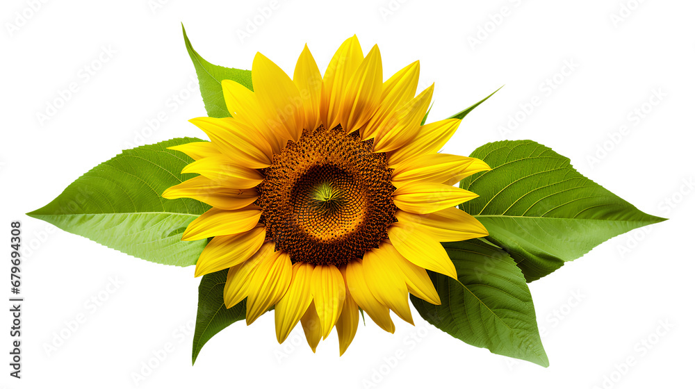 Obraz premium sunflower isolated on white background, Generative AI