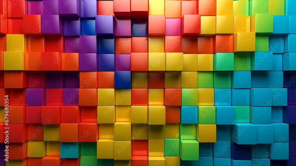 Rainbow of colorful blocks abstract background Rainbow of colorful blocks abstract background