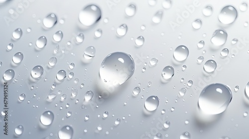  a lot of water drops on a glass surface with a light blue back ground and a white back ground with a lot of water drops on the glass surface.