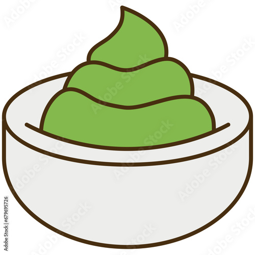 wasabi cream on a plate
