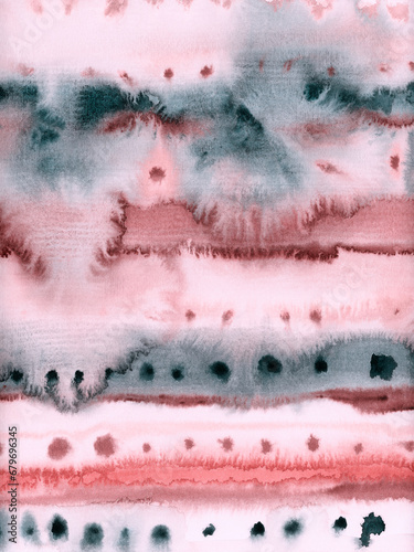 Watercolor abstract landscape, pink tones background. Gray pink watercolor background. Pink aesthetic. Colors transition. Hand painting. Abstract illustration. Abstract landscape. Splatter paint. 