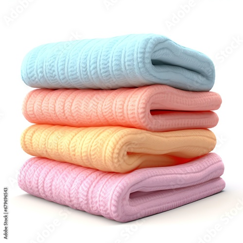 a stack of folded blankets