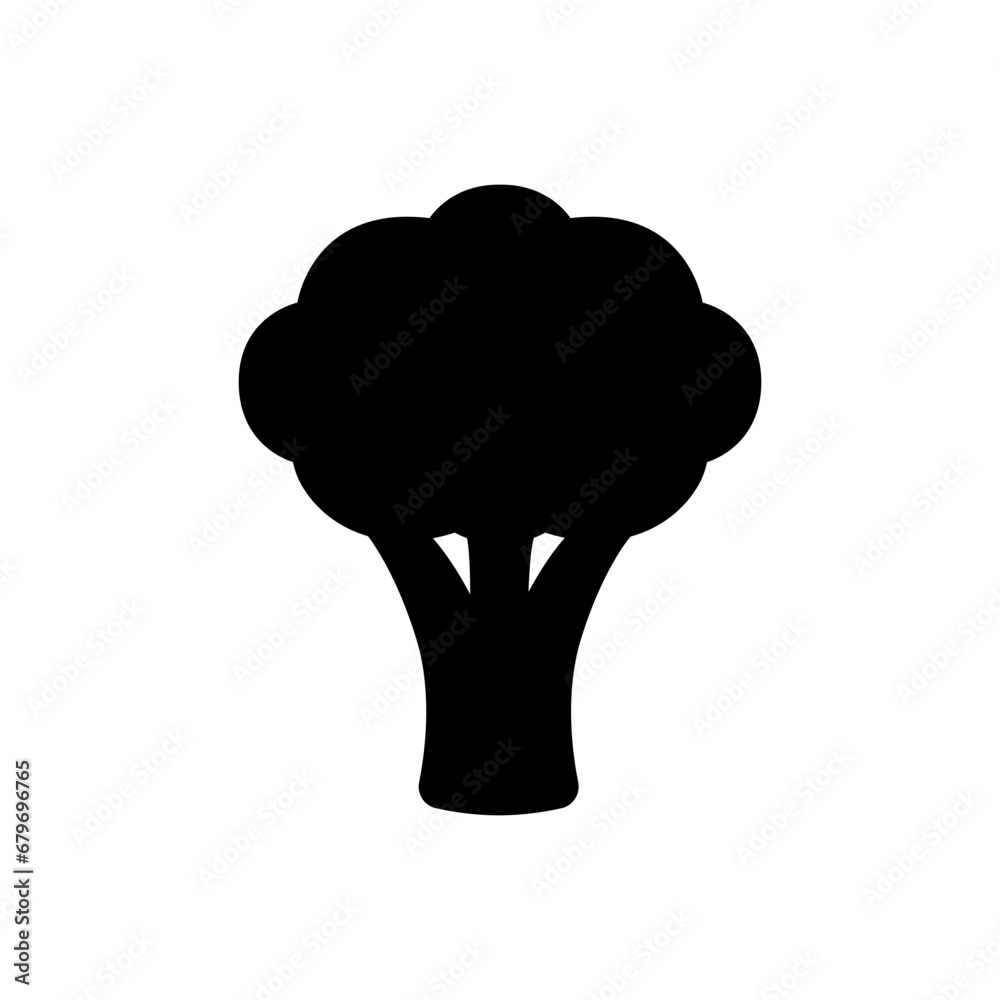 Broccoli icon. Simple solid style. Vegetable, plant, healthy, natural, organic, diet, fresh, food concept. Black silhouette, glyph symbol. Vector illustration isolated on white background. Broccoli icon. Simple solid style. Vegetable, plant, healthy, natural, organic, diet, fresh, food concept. Black silhouette, glyph symbol. Vector illustration isolated on white background.