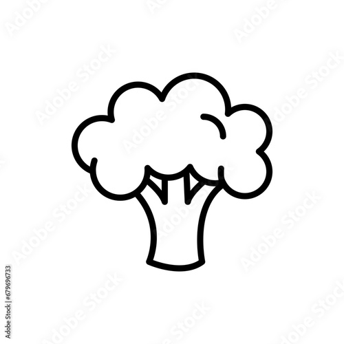 Broccoli icon. Simple outline style. Vegetable, plant, healthy, natural, organic, diet, fresh, food concept. Thin line symbol. Vector illustration isolated on white background.