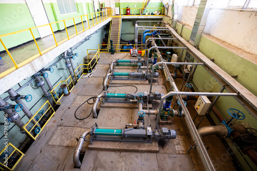 Electric pumps in a wastewater treatment facility
