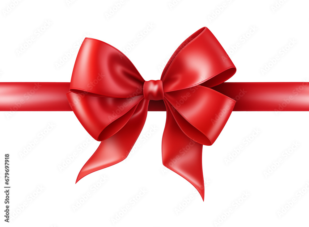 Red isolated satin ribbon and bow. Valentine's day concept. Red isolated satin ribbon and bow. Valentine's day concept.