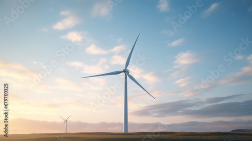 A wind turbine on a plain