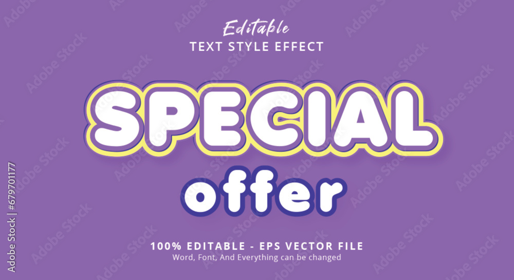 Special offer sale typography premium editable text effect