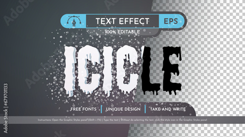 Icicle - Editable Text Effect, Font Style
