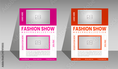 fashion show flyer design. vector design. multiple color