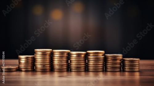 the empty table dark top with blur background of currency, Advertisement, Print media, Illustration, Banner, for website, copy space, for word, template, presentation