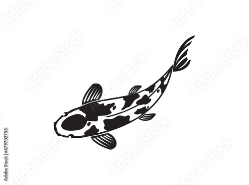 koi fish icon vector isolated on white