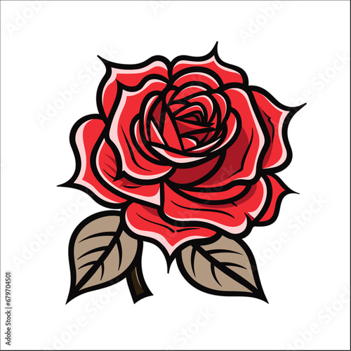Fototapeta Naklejka Na Ścianę i Meble -  Red Rose Vector Illustration 