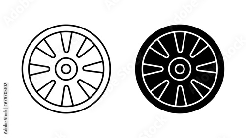 car hubcap vector icon set. vector illustration