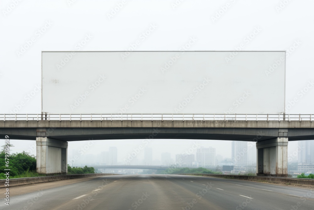 Spacious empty white billboard mockup on modern building exterior background for advertisement Spacious empty white billboard mockup on modern building exterior background for advertisement