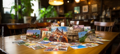 tabletop travel stunning landmarks and tourism destinations as background for the travel industry
