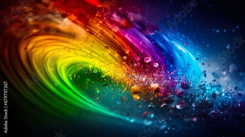 Abstract Rainbow. Combination Set. Abstract wave rainbow. Geometric vibrant wavy stripe backdrop.
