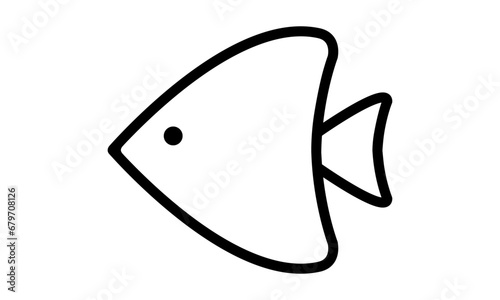 Simple Fish Line Art Logo	
