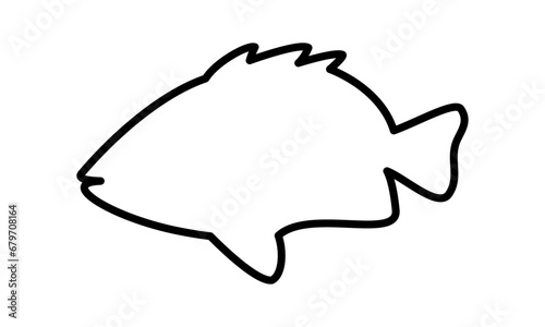 Simple Fish Line Art Logo	
