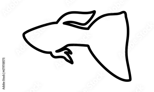 Simple Fish Line Art Logo	
