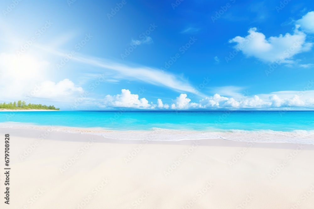 Seaside Serenity: Find Solace in the Tranquil Beauty of a Perfect Coastal Scene, with a Sandy Beach, White Sand, and the Calm Turquoise Waves Against a Blue Sky Seaside Serenity: Find Solace in the Tranquil Beauty of a Perfect Coastal Scene, with a Sandy Beach, White Sand, and the Calm Turquoise Waves Against a Blue Sky