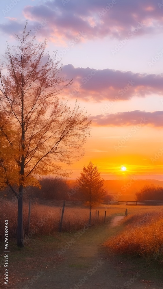 Sunset in late autumn Sunset in late autumn