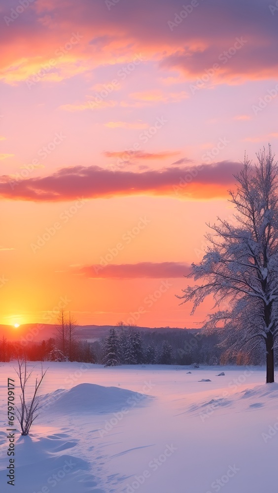 Sunset in winter Sunset in winter