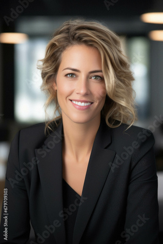 Smiling business woman in office. portrait of a businesswoman.