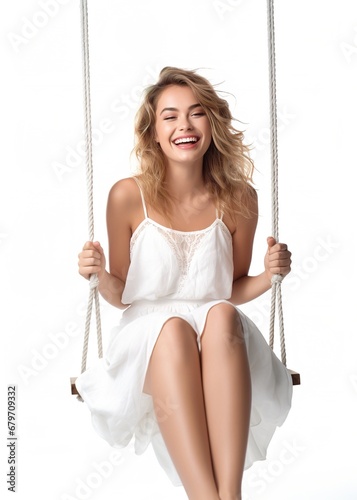 woman swinging on swing