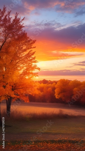 Sunset in autumn © Logo