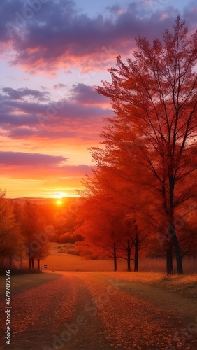 Sunset in autumn
