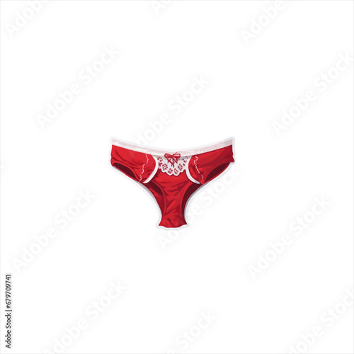 vector image of red women's panties