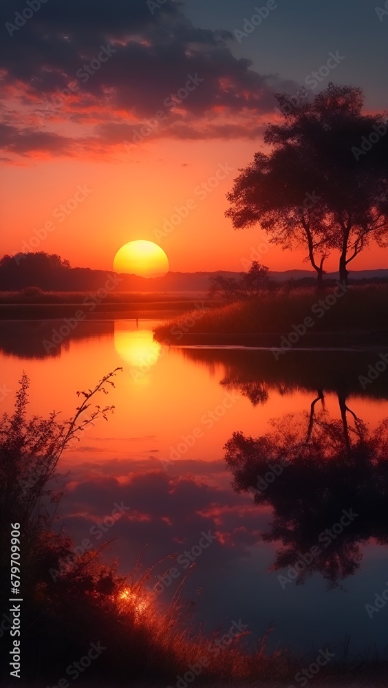 Sunset in nature