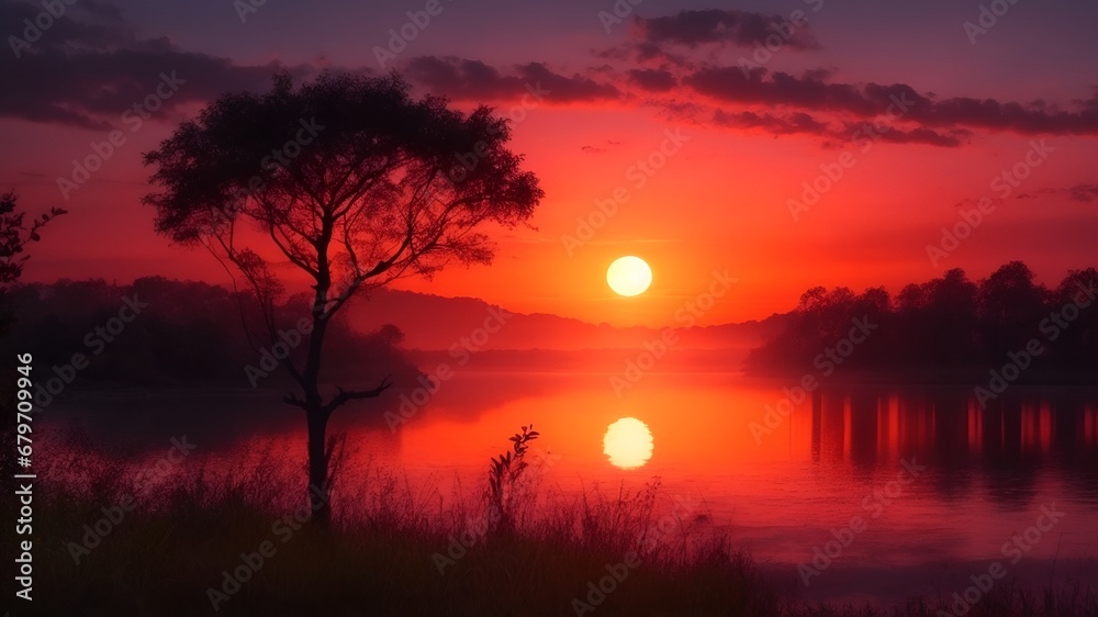 Sunset in nature