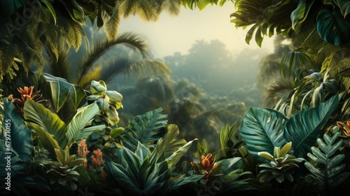 Nature Leaves Green Tropical Forest Backgound, HD, Background Wallpaper, Desktop Wallpaper