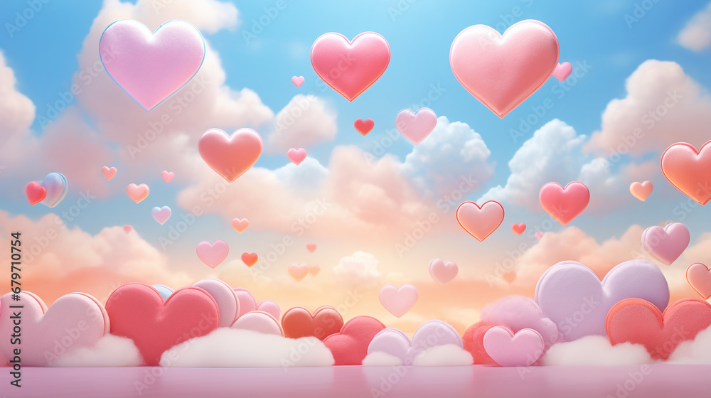 heart shaped balloons HD 8K wallpaper Stock Photographic Image