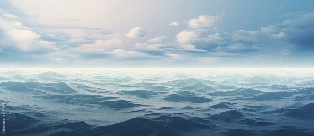 A Serene Reflection: A Majestic Painting of a Vast, Tranquil Body of Water
