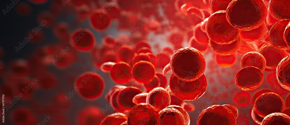 A Captivating View of Red Blood Cells Flowing Through a Vein