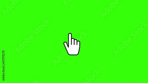 hand cursor double click click animation pc computer cursor double click select object green screen background 4k photo