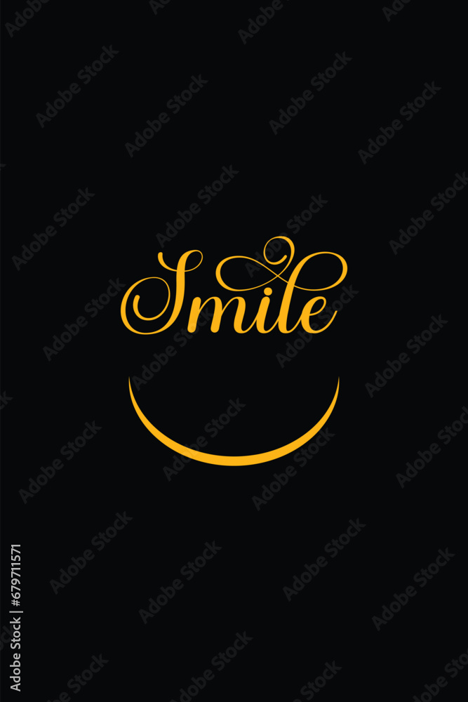 Smile icon Logo Vector Template Design, Smile Typography, Smile Calligraphy, Smile T-Shirt Design, Fun Design