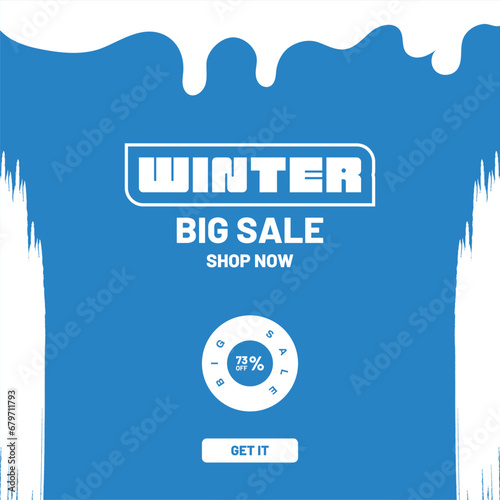 Modern Winter Social Media Post Template Design
