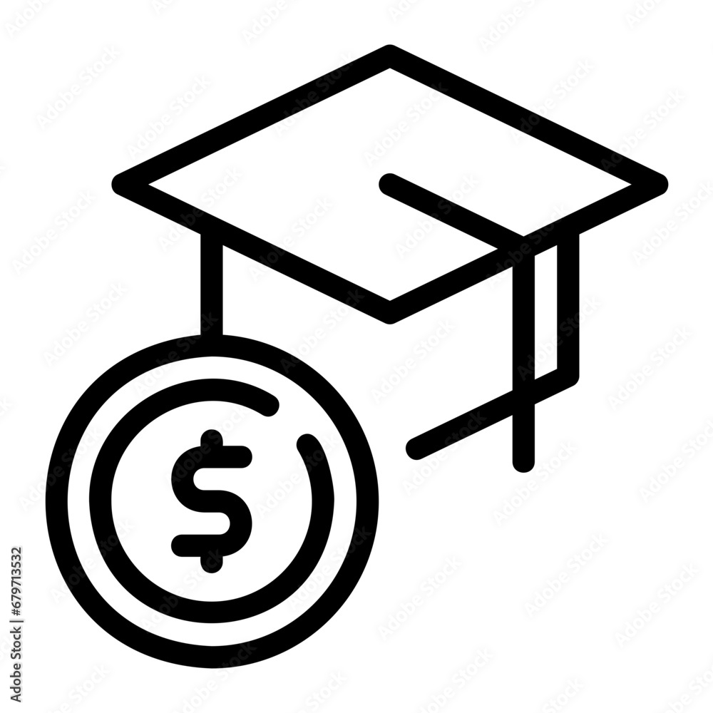 education cost line icon education cost line icon