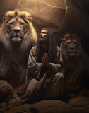 Daniel in the Lions' Den - Faith Unleashed: Daniel Surrounded by the Light of Protection