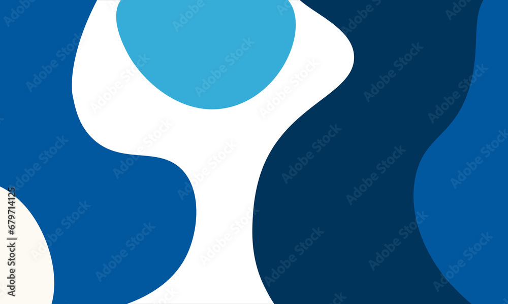 blue and white background with shapes