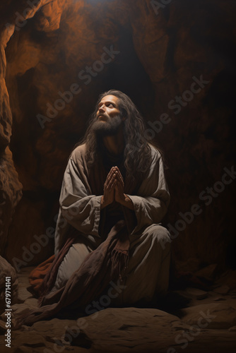 John the Baptist in Prayer and Reflection photo