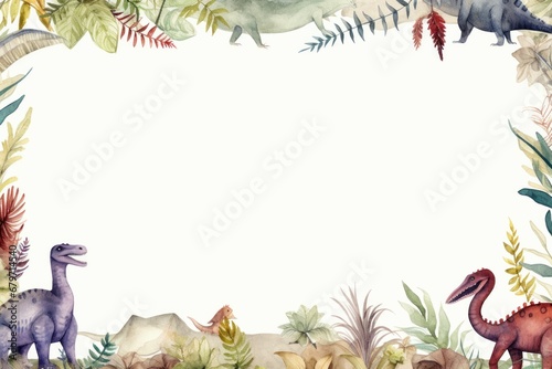 Banner template with dinosaur theme illustration